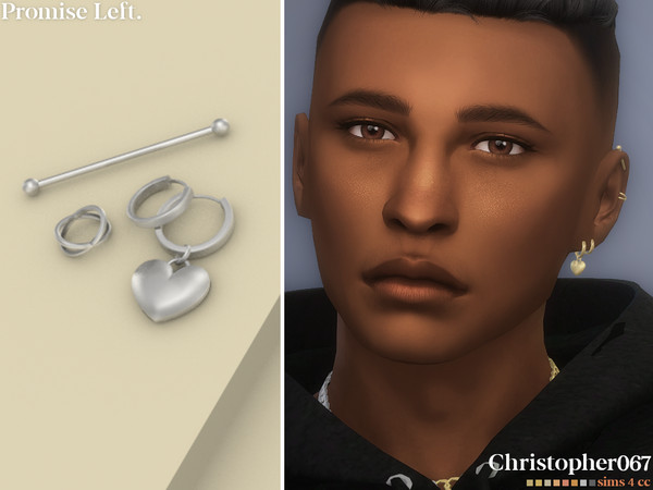 The Sims Resource - Promise Earrings Male - Left