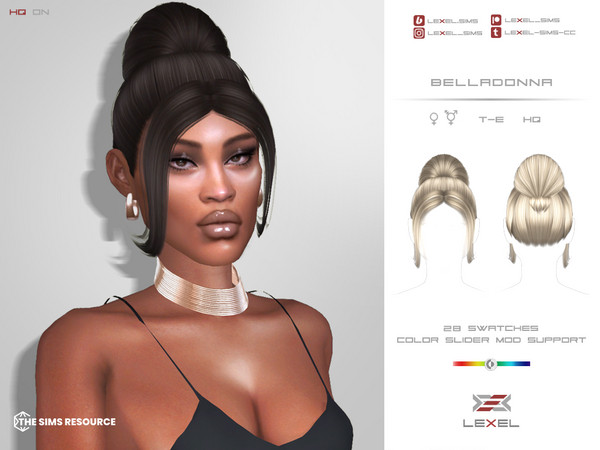 The Sims Resource - Belladonna (hairstyle)