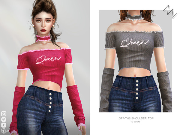 The Sims Resource - OFF-THE-SHOULDER TOP