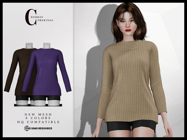 The Sims Resource - Oversized Sweater and Shorts O-44