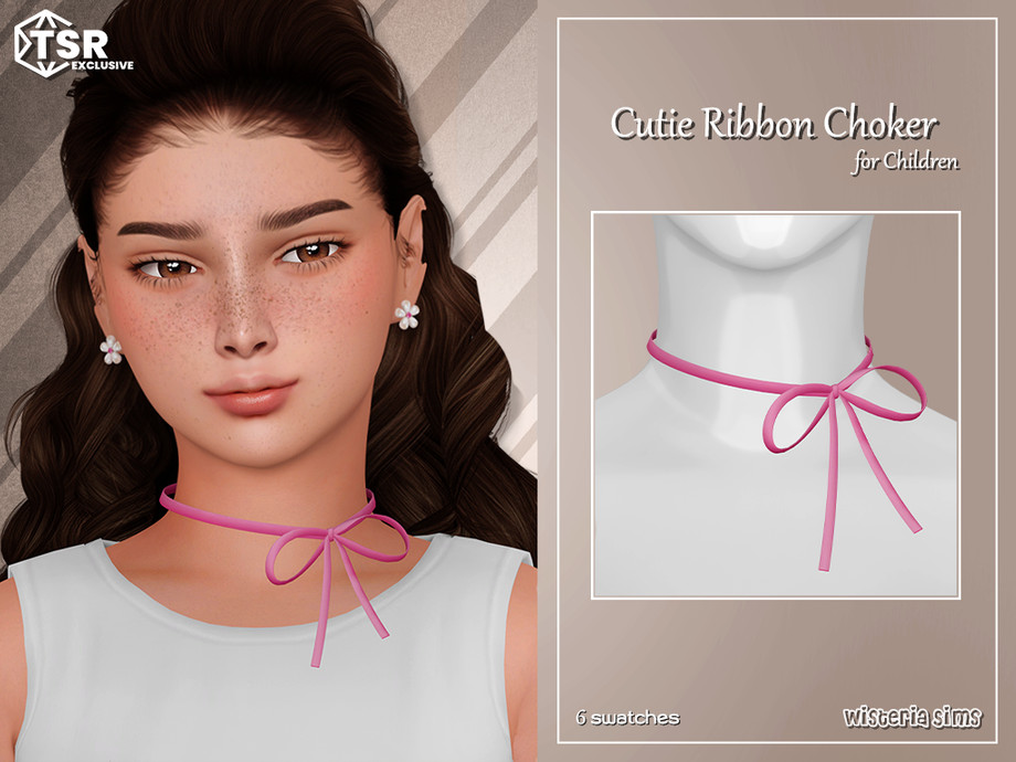 The Sims Resource - Cutie Ribbon Choker for children