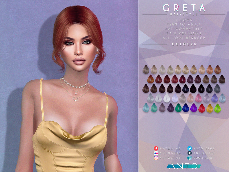 The Sims Resource - Greta Hairstyle [Patreon]