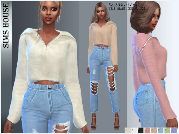 The Sims Resource - WOMEN'S SWEATER WITH ZIPPER