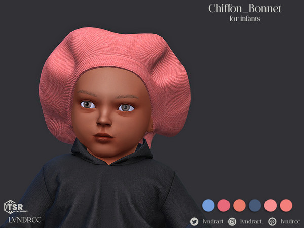 The Sims Resource - Chiffon bonnet for infants