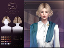 Sims 4 — S-CLUB_031225_Double bun hairstyle by S-Club — Double bun hairstyle with 24 colors, hope you like, thank you.
