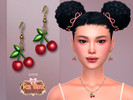 Sims 4 — Tea Time Cherry Earrings by Suzue — New Mesh (Suzue)