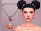 Sims 4 — Tea Time Cherry Necklace by Suzue — New Mesh (Suzue)