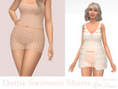 Sims 4 — Dottie Swimsuit Shorts by Dissia — Mid waist polka dot pattern short swimwear shorts