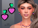 Sims 4 — Neon Heart Earrings by Suzue — New Mesh (Suzue)