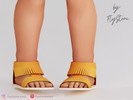 Sims 4 — Toddler Leather Sandals With Fringe by FlyStone — Leather toddler sandals with decorative fringe
