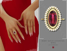Sims 4 — PATREON - Ruby Gold Cocktail Ring right by Glitterberryfly — A right handed cocktail ring with rubies