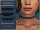 Sims 4 — Florence Lace Chokers by Pitted0live — Set of 3 lace chokers
