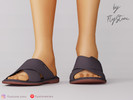Sims 4 — Male Cross Strap Slide Sandals by FlyStone — Adult open-toe slide sandals with wide crisscross upper straps,