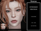 Sims 4 — Sunkissed Freckles by Venerian by Venerian — 6 swatches with varying colors and intensity Found in the skin