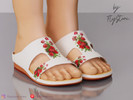 Sims 4 — Child Floral Print Sandals by FlyStone — Cute child sandals with floral prints
