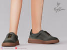 Sims 4 — Child Platform Lace Up Sneakers by FlyStone — Child low-top platform sneakers with lace-up closure, smooth