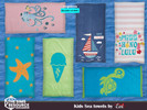 Sims 4 — Kids sea towels by evi — Towels for the beach and the pool with sea themes