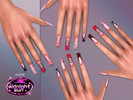 Sims 4 — Animal Print Long Nails by Suzue — New Mesh (Suzue)