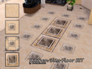 Sims 4 — Kitchen Bliss Floor SET by matomibotaki — Unusual material mix with marble tiles and decorative borders, in 4