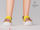 Sims 4 — Child Platform Sandals by FlyStone — Child open-toe platform sandals with thick elevated sole, wide upper
