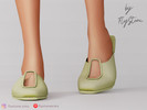 Sims 4 — Female Semi Open Slippers by FlyStone — Female minimalist closed-toe wedge pumps with a low hidden wedge heel,