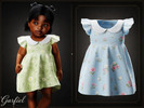 Sims 4 — Infant - Delicate floral dress with flutter sleeves and Peter Pan collar by Garfiel — A charming infant dress