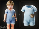 Sims 4 — Infant - Soft gingham-trim romper with cute pocket print details by Garfiel — A sweet infant romper in a soft
