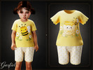Sims 4 — Toddler - Sunny bee shorts set with sweet daisy charm by Garfiel — A cheerful toddler outfit featuring a soft