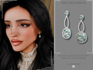 Sims 4 — Moss Agate Diamond Bridal Earrings by Glitterberryfly — Moss Agate Diamond Bridal Earrings