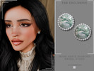 Sims 4 — Moss Agate Diamond Bridal Studs by Glitterberryfly — Moss Agate Diamond Bridal Studs