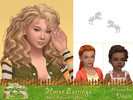 Sims 4 — Horse Earrings by Dissia — Horse shape earrings for female adults, kids and toddlers
