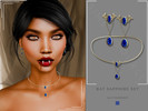 Sims 4 — Patreon -Halloween Bat Sapphire Set by Glitterberryfly — A gold an sapphire bat earring and necklace set