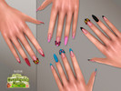 Sims 4 — Countryside Butterfly Nails by Suzue — New Mesh (Suzue)