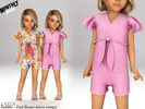 Sims 4 — Layla - Toddler flutter-sleeve tied linen romper by Layla — Toddler flutter-sleeve tied linen romper. Get it