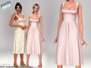 Sims 4 — Layla - Female midi sundress with ruffled straps by Layla — Female midi-length sundress featuring dainty ruffled