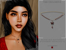Sims 4 — Blood Red Butterfly Statement Necklace v2 by Glitterberryfly — A statement butterfly necklace set in gold with