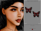Sims 4 — Blood Red Butterfly Statement Studs by Glitterberryfly — A stud earring with butterflies with gemstones