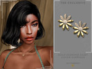 Sims 4 — Gold Diamond Daisy Charm Earrings by Glitterberryfly — A gold diamond daisy earring