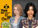 Sims 4 — Theo Hair by GoAmazons — Parted, medium unisex hairstyle for wavy hair.