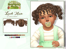 Sims 4 — Leah Hair - Infant version by Lewbertsn00tles — A very curly hairstyle with two pigtails and bangs. Maxis Match