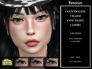 Sims 4 — Cow Print Lashes by Venerian - Countryside Charm by Venerian — 6 swatches: two variants with no bottom lash