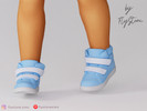 Sims 4 — Toddler Double Strap High-Top Sneakers by FlyStone — Toddler sporty high-top sneakers featuring a rounded toe,