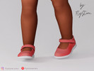 Sims 4 — Toddler Mary Jane Strap Shoes by FlyStone — Toddler Mary Jane shoes featuring a rounded closed toe, a single