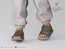Sims 4 — Toddler Strappy Sport Sandals by FlyStone — Toddler sporty open-toe sandals featuring multiple wide padded