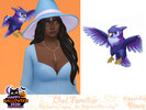 Sims 4 — Owl Familiar by Dissia — Owl familiar levitating above your sim shoulder for both female and male!