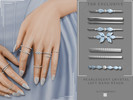 Sims 4 — Pearlescent Crystal Ring Stack Left Hand by Glitterberryfly — A left hand set of rings for the index, middle and