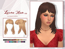 Sims 4 — Laura Hair V5 by Lewbertsn00tles — A layered half-up , shoulder-length hairstyle with cute bangs. Style 5 of 6