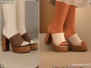 Sims 4 — Victoria Heels - Chunky Wooden Heel Suede Platform Mules by christopher0672 — This is a fab, eye-catching pair