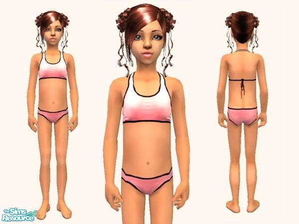 The Sims Resource - pink child bikini