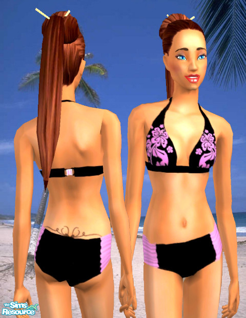 The Sims Resource - Harlequin Bikini BlackPink